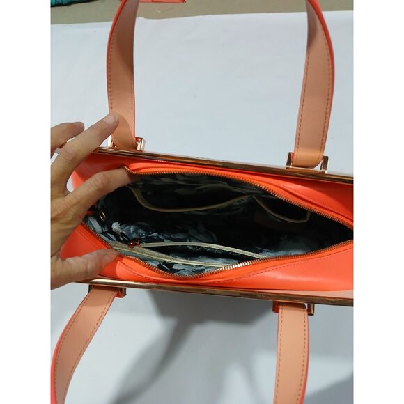New Ted Baker London Rosane Tote Bag Purse Cream Orange Gold Classy $425 - Picture 11 of 11